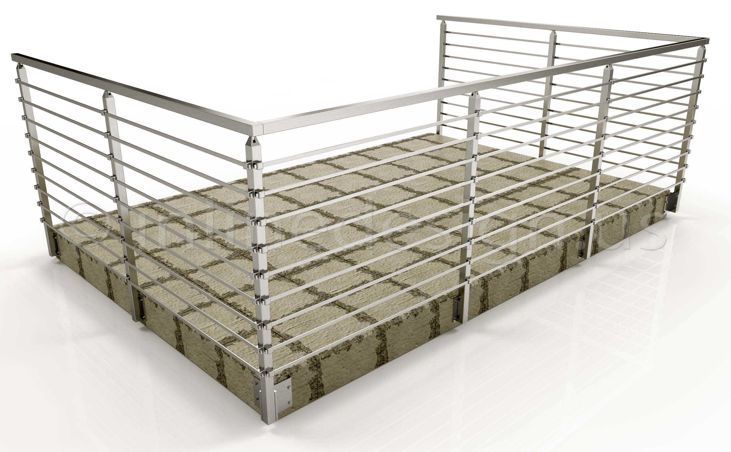 railing bar systems square 42 fascia mount